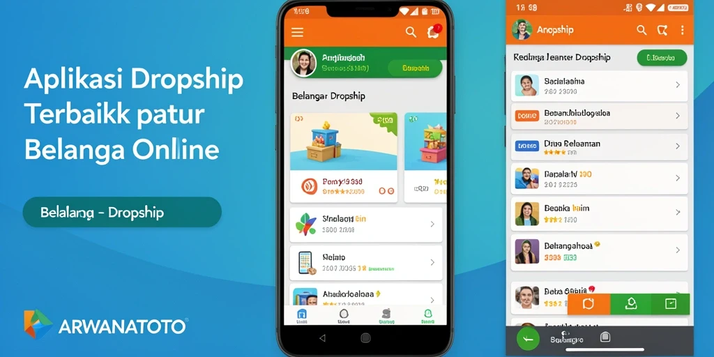 Tampilan antarmuka aplikasi ARWANATOTO untuk fungsi Dropship yang user-friendly.