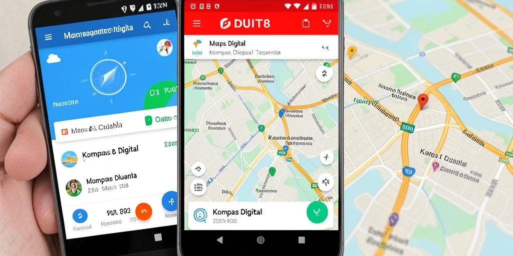 Tampilan antarmuka aplikasi Kompas Digital DUIT8 yang intuitif.