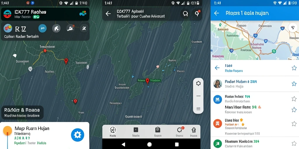 Tampilan antarmuka IDX777 untuk memonitor radar hujan secara real-time.