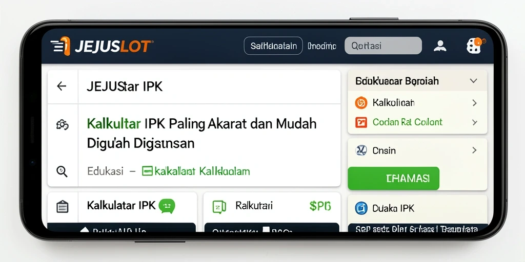Tampilan antarmuka aplikasi JEJUSLOT yang sederhana dan menarik.
