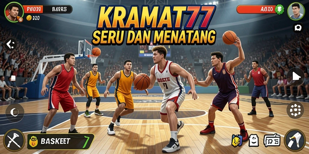 Tampilan antarmuka permainan Basket KRAMAT77 yang menarik dan interaktif.
