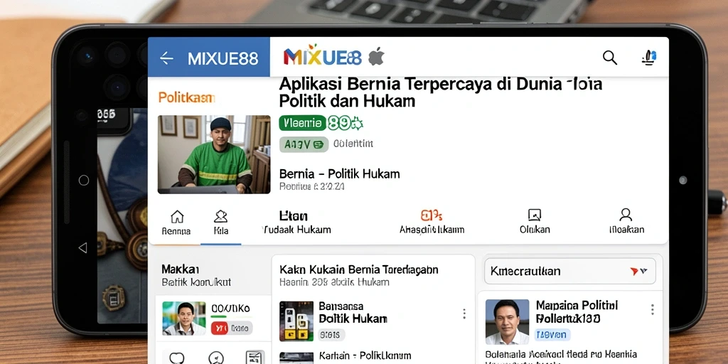 Antarmuka intuitif MIXUE88 yang menampilkan berita politik dan hukum terkini.