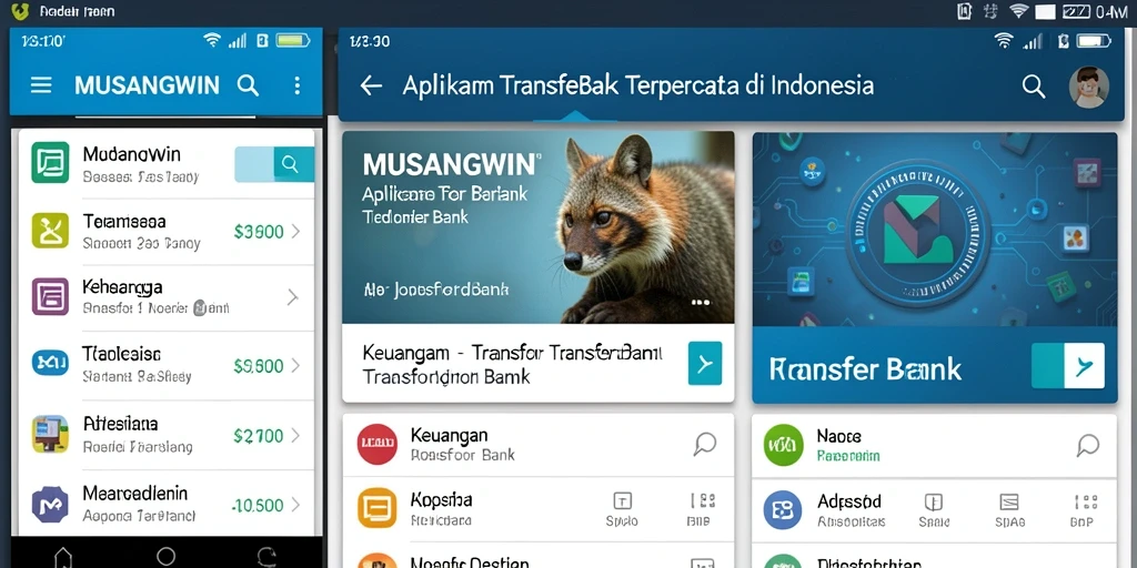 Tampilan antarmuka aplikasi MUSANGWIN untuk transfer bank yang mudah dan cepat.