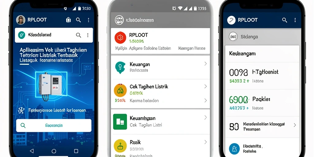 Antarmuka RPLOOT yang intuitif untuk cek tagihan listrik.