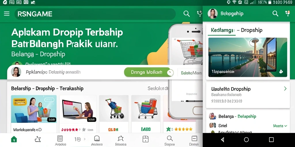 Antarmuka aplikasi RSNGAME untuk fungsi Dropship yang mudah digunakan.