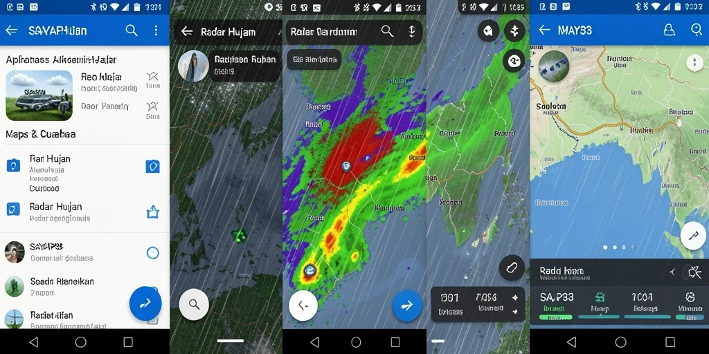 Tampilan antarmuka pengguna aplikasi Radar Hujan SAYAP33 yang informatif.